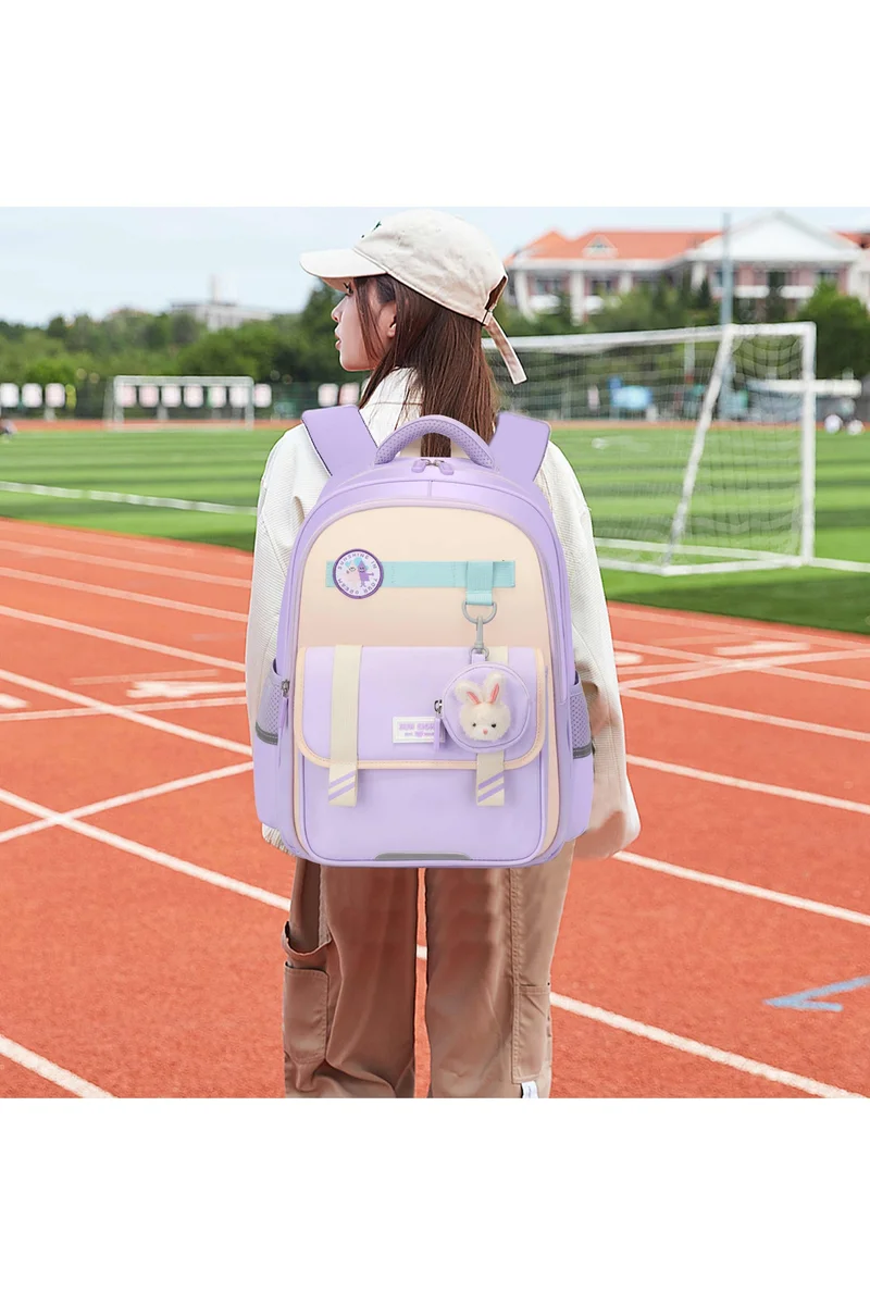 صن إيت Premium 16.5-inch Light Weight School Backpack Water Resistant Polyester Kid’s Daypack for Girls, SE22222, Purple